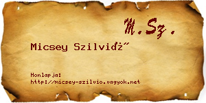 Micsey Szilvió névjegykártya